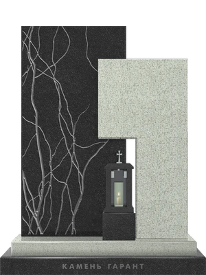 Сложная композиция с резным узором ветвей и Г-образной аркой